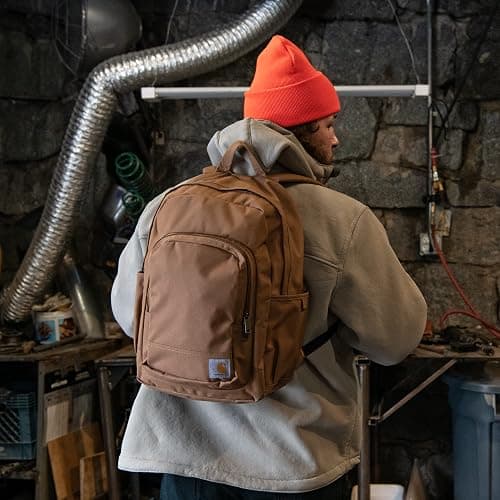 Carhartt 25L Classic Laptop Backpack, Durable Water-Resistant Pack W/ 15" Laptop Sleeve and Multiple Organizational Compartments, PFAS Free, Black thumbnail 7