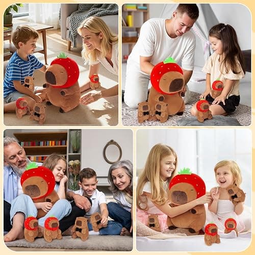 Achwishap 5pcs Capybara Plush, 18” Capybara Stuffed Animal Mommy & 4 Babies | Cute Capybara Plushies Family Set, Kawaii Capybara Plush Toys, Soft Hugging Pillow Birthday Gifts for Kids Girls Boys Adults thumbnail 5