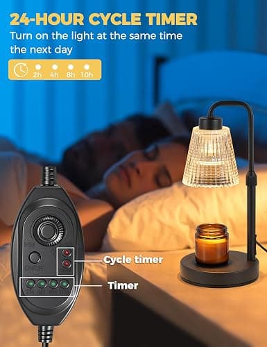 GODONLIF Candle Warmer Lamp with Timer Dimmable, Birthday Gifts for Women Mom, House Warming Gifts New Home Decor, Wax Melt Warmer for Jar Candles with 2 Bulbs thumbnail 5
