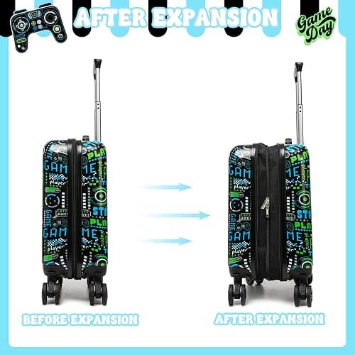Inprof Kid’s Luggage Set 5 Piece Suitcase Set 16’’ Hardside Luggage with Spinner Wheels Girls Boys Carry on Luggage Travel Rolling Luggage Airline Approved thumbnail 6