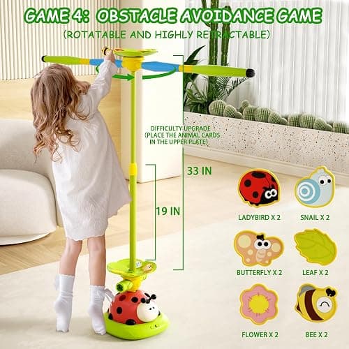 Pobaiyi 5 in 1 Musical Jump Toys, Toss Ring Game Stomping Launch Rocket Launcher for Kids, Obstacle Avoidance & Jump Squating Toy Games Remote Control Outdoor & Indoor Toys for Ages 4-8 8-13 thumbnail 7