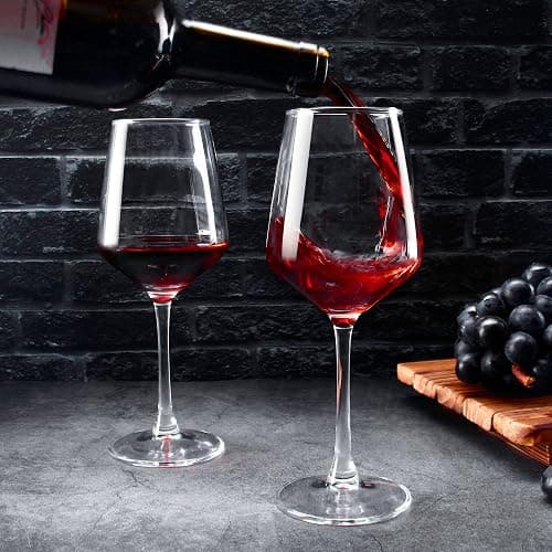 SHYRC Wine Glasses Set of 6, 12oz Clear Red/White Wine Glasses, Long Stem Glasses for Party, Wedding and Home thumbnail 5
