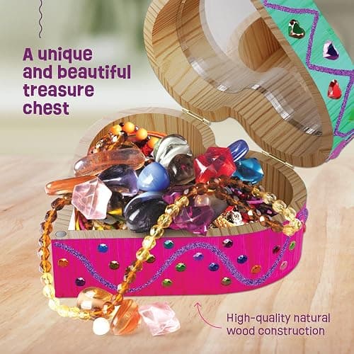 Pretty Me Paint Your Own Wooden Kids Heart Treasure Box Kit - Basket Stuffers - Art Kits for Toddler Girl - Arts and Craft Gifts for Ages 4-6 Year Old Girls - DIY Jewelry - Toys - Crafts Painting Gift thumbnail 5
