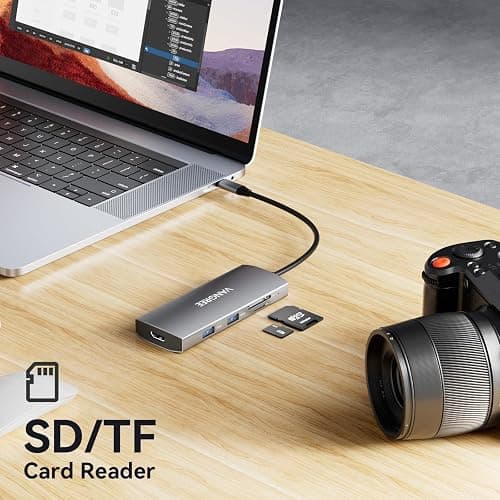 USB C Video Output Hub, 3 USB-C & 2 USB-A 3.2 10Gbps Ports, 4K@60Hz HDMI, 100W PD, SD/TF, USBC Splitter Dual Monitor Adapter for MacBook Pro/Air, iMac, iPad Pro, XPS, Surface, Galaxy S22,Samsung DEX thumbnail 7