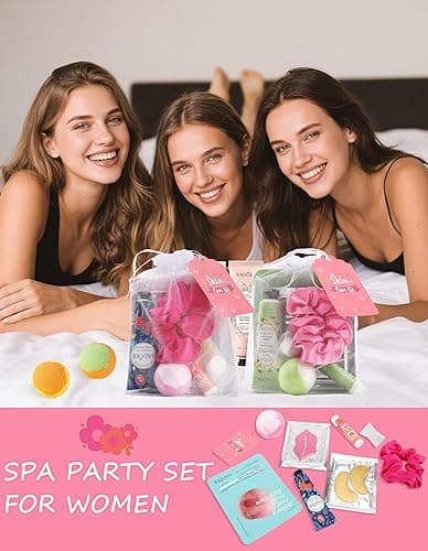 Jutqut 120PCS Spa Party Supplies for Girls, Include Facial Masks, Lip Mask, Under Eye Patches, Lip Balm, Foot Bath Bombs, Hand Cream, Compressed Towel, Hair Band, Sleepover Party Supplies for Girls - 120PCS thumbnail 5