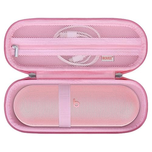 BOVKE Carrying Case for Beats Pill - Portable Bluetooth Speaker, New Beats Pill Wireless Speaker Travel Holder Bag with Extra Mesh Pocket for Charging Cables, Accessories, Pink - Image 1