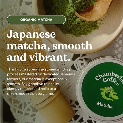 Chamberlain Coffee Vanilla Matcha Powder - Ceremonial Grade Matcha Powder with Madagascar Vanilla, Gluten-Free Flavor for Hot and Iced Drinks, Made with Premium Organic Ingredients - 1.06 Oz		 thumbnail 6