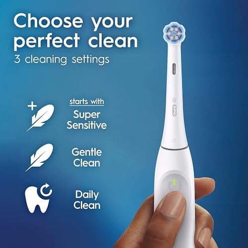 Oral-B iO2 Electric Toothbrush, for an Easy Switch to Electric, White, iO Series 2 Starter Kit with 1 Toothbrush and 2 Brush Heads thumbnail 8