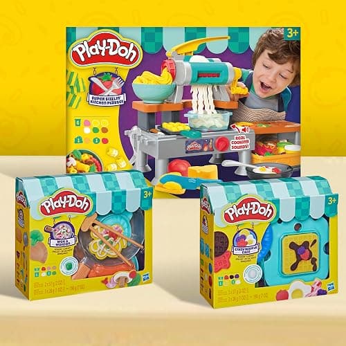 Play-Doh Super Sizzlin' Kitchen Playset, Realistic Cooking Toy Sounds, 25+ Play Foods to Create, Kids Arts & Crafts 3+ thumbnail 16