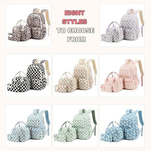 Liumaverse Corduroy Backpack Set for Teen Girls, 3PCS Kids Backpack with Lunch Box Pencil Pouch, Lightweight Travel Daypack thumbnail 7