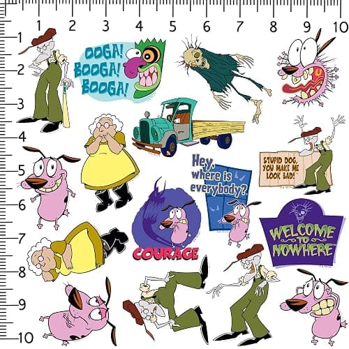 Courage The Cowardly Dog 50ct Vinyl Large Deluxe Stickers Variety Pack - Laptop, Water Bottle, Scrapbooking, Tablet, Skateboard, Indoor/Outdoor thumbnail 3