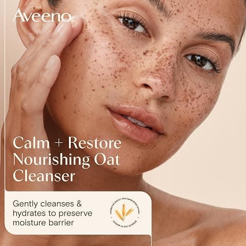AVEENO Face CALM+RESTORE Nourishing Oat Cleanser (1x 200ml) | Non-Foaming, Gentle Cleanser with Prebiotic Oat and Calming Feverfew, Helps Preserve Skin's Barrier, For Sensitive Skin thumbnail 2