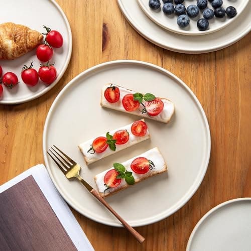 AmorArc Stoneware Dinnerware Sets for 6,Reactive Ceramic Plates and Bowls Set,Highly Chip and Crack Resistant | Dishwasher & Microwave Safe | Round Dishes Set Service for 6 (18pc) thumbnail 3
