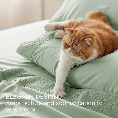 Bedsure Full Size Bed Sheets - 4 Pieces Soft Full Sheet Set - Breathable & Cooling - Hotel Luxury - Easy Care Polyester Microfiber Bedding for Women, Men, Sage Green thumbnail 4