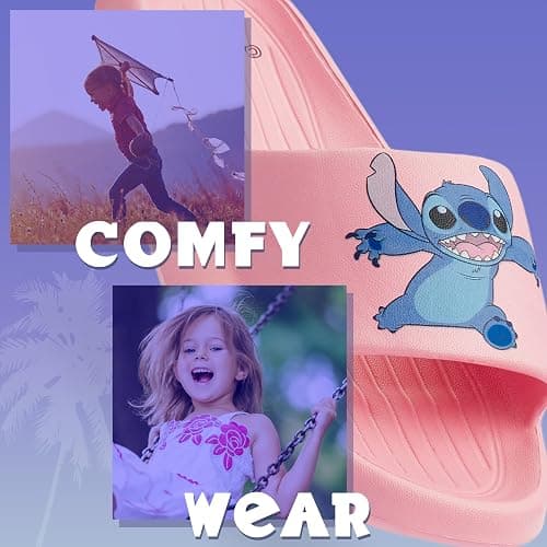 Disney Stitch Girls Sliders, Beach or Pool Shoes for Kids - Stitch Gifts thumbnail 5