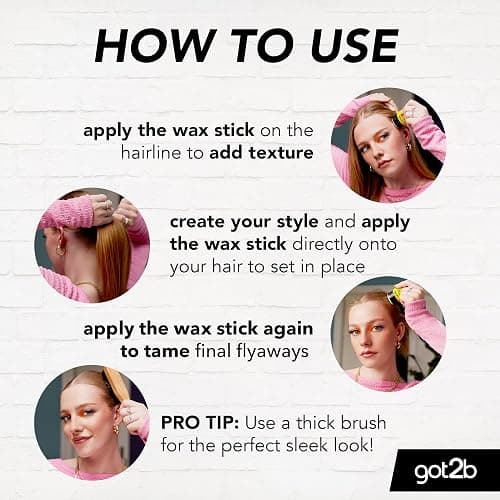 got2b Glued Wax Stick 50g, Long-Lasting Styling Wax Stick, Clear Hair Wax Stick for Slick Looks On the Go, Non-Greasy Hair Pomade to Tame Flyaways, Strong Hold, Vegan Formula* thumbnail 3