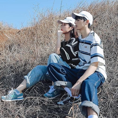 INFENU Gothic Casual Loose Oversized T-Shirt Harajuku Street Trend Men and Women Wearing Printed Stripes for Couples thumbnail 5