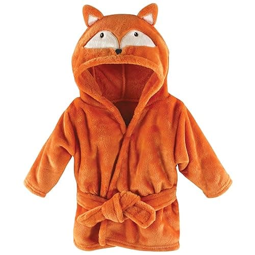 Hudson Baby Unisex Baby Plush Animal Face Bathrobe - Fox - 0-9 Months