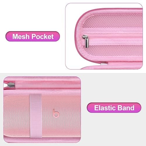 BOVKE Carrying Case for Beats Pill - Portable Bluetooth Speaker, New Beats Pill Wireless Speaker Travel Holder Bag with Extra Mesh Pocket for Charging Cables, Accessories, Pink thumbnail 4