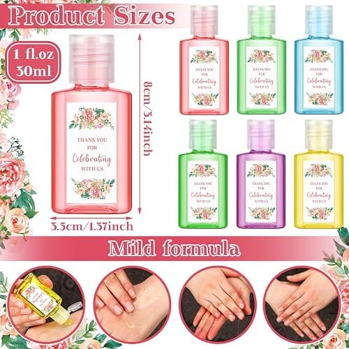 Gejoy 48 Pack Mini Hand Sanitizer Bulk Wedding Party Favors for Guests Hand Sanitizer Travel Size Thank You Hand Soap Gifts for Wedding Personalized Bridal Baby Shower Party Supplies thumbnail 2