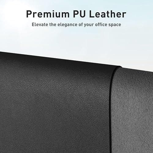 Aothia Non-Slip Waterproof PU Leather Desk Pad Protector for Mouse, Writing Desk, Office, Home, Laptop Blotter, 23.6" x 13.7", Black thumbnail 2