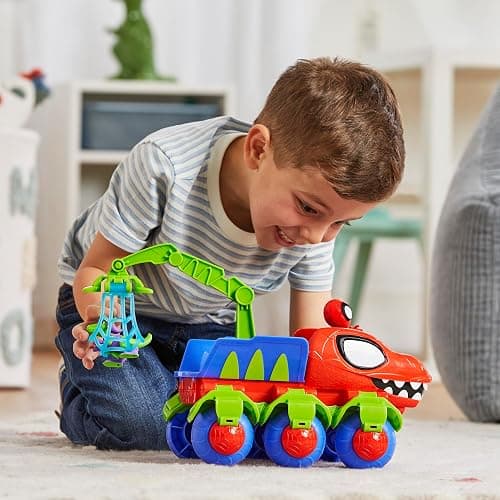 Spidey and his Amazing Friends Marvel Dino-Webs Crawler Toy Car Playset, Spider-Man & Goblin Raptor 4-Inch Action Figures, Kids Ages 3 & Up thumbnail 10