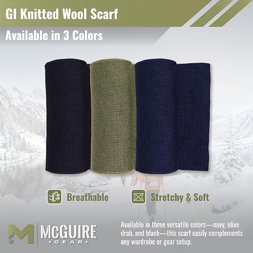 M MCGUIRE GEAR Genuine US Army Military GI 100% Wool Warm Winter Scarf, Made in USA thumbnail 6
