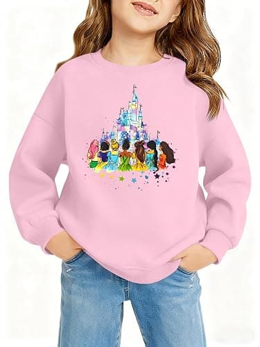 FRELPIXO Magical Sweatshirts for Girl: Magic Kingdom Prinecess Tshirt Fleece Princess Sweater Vacation Trip Pullover Top thumbnail 3