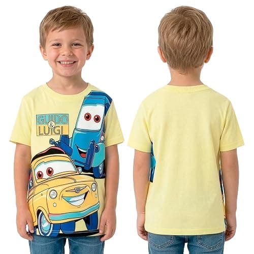 Disney Shirts for Kids, Lightning McQueen T Shirt Pack of 3, Boys Cars T Shirt, Multicolor 6 thumbnail 4