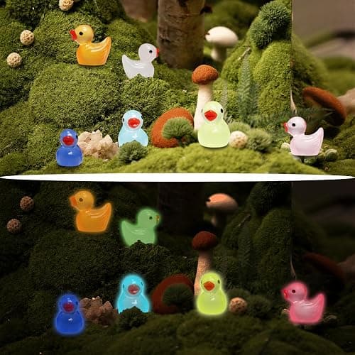 IEUHDKWL Mini Resin Ducks Luminous 16 Colors Tiny Ducks Miniature Duck Glow in The Dark Hide Glow in The Dark Miniature Figures for Micro Landscape Aquarium Party Decor (128PCS) thumbnail 5