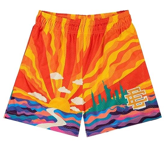 Summer Cool Casual Shorts, Mens Graphic Basketball Shorts Breathable Fashion Running Pants - Image 1