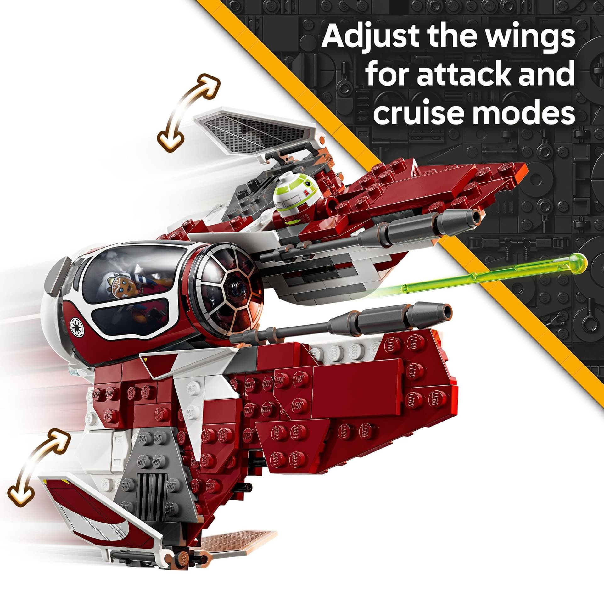 LEGO Star Wars Ahsoka’s Jedi Interceptor Building Toy for 8+ Year Old Boys & Girls, Set Features 2 Minifigures with Lightsabers and Droid Figure for The Clone Wars Fans, Buildable Kids Toy 75401 thumbnail 3