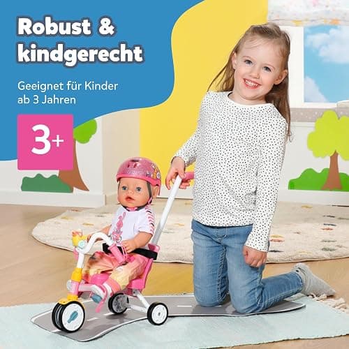 BABY Born Dreirad mit Lenkstange - Trike mit funktionsfähigen Rädern & Sicherheitsgurt - Puppenzubehör für alle Puppen der Größe 36 cm & 43 cm - Geeignet für Kinder ab 3 Jahren thumbnail 8