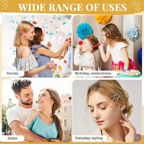 20 Pcs Rhinestone Hair Clips Set, Gold & Silver Crystal Hair Pins, Bling X-Shaped Hair Accessories for Women Girls, Trendy Hair Decor for Party, Wedding, Daily Styling (Gold, Silver,2) thumbnail 6