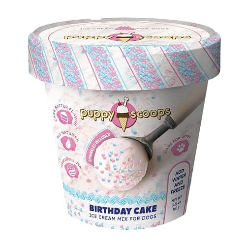 Puppy Scoops Dog Ice Cream Mix - Just Add Water and Freeze at Home, Powder Mix with Ice Cream Cup and Reusable Lid, (Birthday Cake with Pupfetti Sprinkles Flavor), 5.65 oz - Made in USA - Image 1