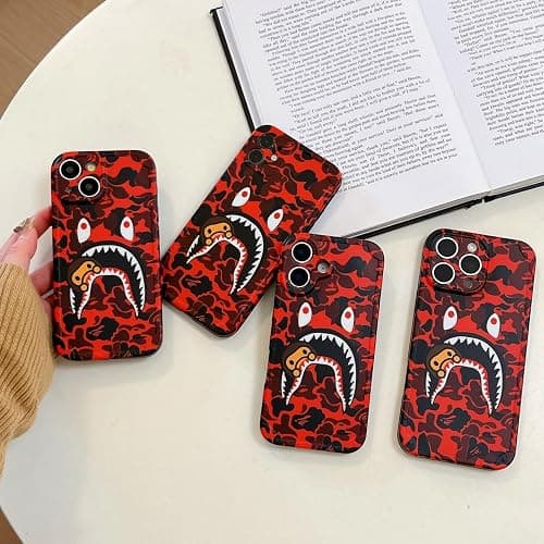 Beefkcase Hoolcase for iPhone 14 6.1 inch Soft Case for Red Shark Face/Shark Teeth Fans Kids Boys, Cartoon Cute Fun Shockproof TPU Protective Non-Slip 6.1 Inch Case for iPhone 14 (H-YU) thumbnail 6