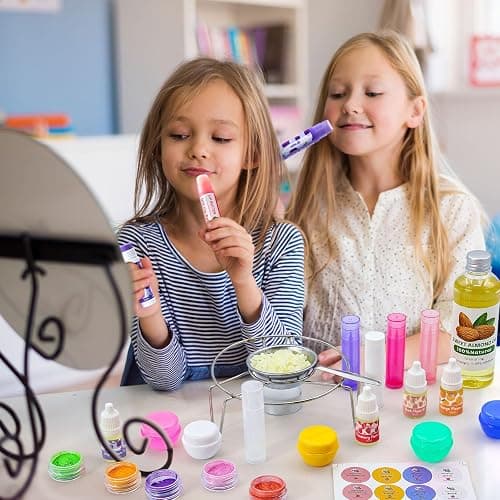 WhizToys DIY Lip Balm Making Kit Teen Girl Gifts Trendy Stuff Make Your Own Lip Gloss Set with Natural Beeswax, Shea Butter,Sweet Almond Oil,24 PCS Lip Blam Containers thumbnail 9