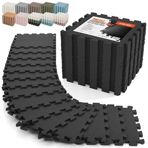 AIRHOP 36 PCS Gym Floor Mat, EVA Foam Puzzle Gym Mat, High-Density Interlocking Foam Floor Tiles for Home Gym, Play Workout Garage Kitchen Flooring 12.6"x12.6"x0.4" - Image 1