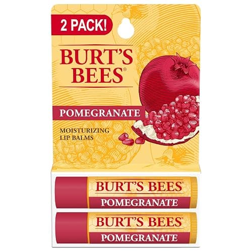 Burt's Bees Lip Balm - Pomegranate, Lip Moisturizer With Responsibly Sourced Beeswax, Tint-Free, Natural Origin Conditioning Treatment, 2 Tubes, 0.15 oz. - Image 1