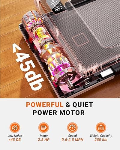 SupeRun Walking Pad, Under Desk Treadmill, 3 in 1 Portable Treadmill with Remote Control LED Display, 2.5 HP Quiet Walking Jogging Machine for Office Home Use, 250 Lbs Capacity - 05-White thumbnail 3