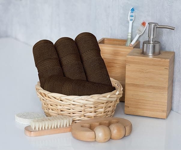 Utopia Towels 8-Piece Premium Towel Set, 2 Bath Towels, 2 Hand Towels, and 4 Wash Cloths, 600 GSM 100% Ring Spun Cotton Highly Absorbent Towels for Bathroom, Gym, Hotel, and Spa (Brown) thumbnail 8