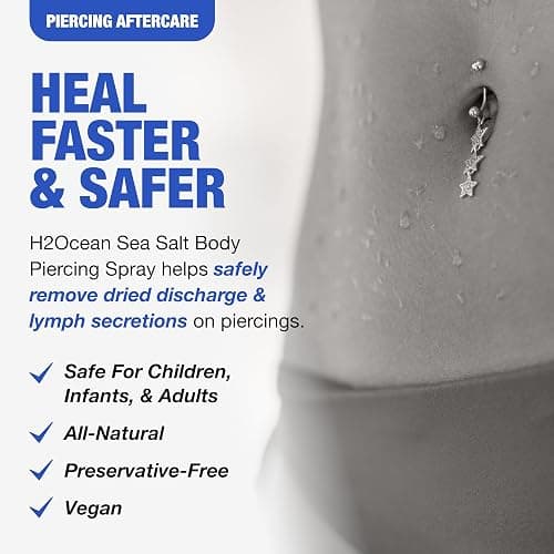 H2Ocean Sea Salt Body Piercing Spray - Saline Piercing Spray for Piercings & Body Modifications - Drug-, Preservative- & GMO-Free Vegan Piercing Aftercare - 6 oz thumbnail 2