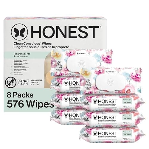 The Honest Company Multi-Use Baby Wipes, Rose Blossom, 576 Count | Baby Wipes, 576 Ct. Hypoallergenic, Fragrance-Free, Plant-Based, 99% Water, Dermatologist Tested. For Sensitive Skin. - Image 1
