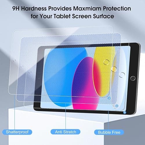 Qularlans 2 Pack Screen Protector for iPad 11th Generation A16 2025 11 Inch/iPad 10th Generation 2022 10.9 Inch, 9H Hardness Tempered Glass Ultra Sensitive Apple Pencil Compatible thumbnail 2