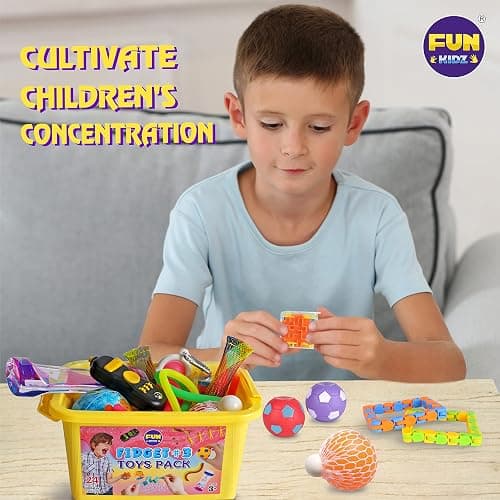 Gift Fidget Box Toys Pack for Kids 3-12, FunKidz Sensory Toys for Boys Girls Age 7-12 Autistic Children in Mystery Storage Portable Box thumbnail 3