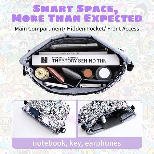 tokidoki Messenger Bag for Women，Cute Cross Body Bags Phone Wallet Crossbody Bag for Women Men for Work Travel Gift thumbnail 3