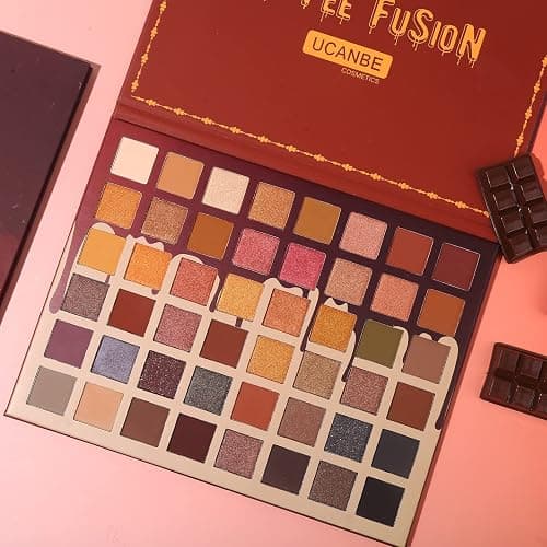 UCANBE Toffee Fusion Nude Eyeshadow Palette, 48 Neutral Shades Naked Eye Shadow Makeup Pallet, High Pigmented Matte Glitter Shimmer Make Up Kit for Women Girls thumbnail 7