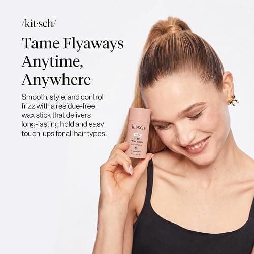 Kitsch Hair Wax Stick for Women & Men - Anti-Frizz and Fly Away Hair Tamer, No Residue Hair Finishing Stick | All Day Hold Styling Product - 2.7 oz thumbnail 2