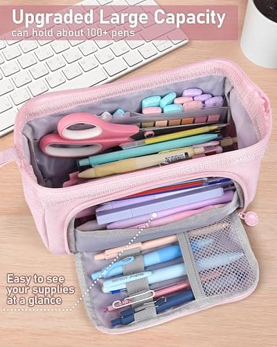 Nicpro 78 PCS Aesthetic School Supplies with Cute Pen Case, 12 Pastel Highlighters, 12 Color & Black Ink Gel Pens, 10 Mechanical Pencils 0.5, 0.7, 0.9, 2.0 mm, 6 Multicolor Pen for Student Stationary thumbnail 4