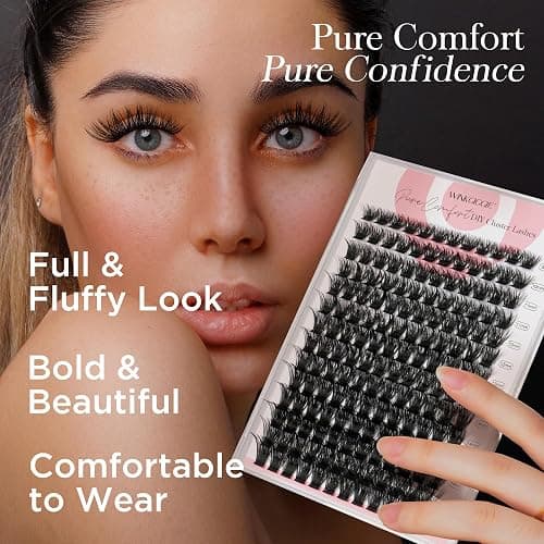 WINKGIGGLE Lash Clusters DIY Eyelash Extensions 56D Mega Volume, Individual Wispy Lashes Clusters for Home Application - 56D thumbnail 7